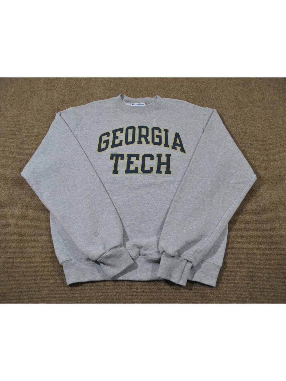 Georgia Tech Yellow Jacket Champion Brand Crewneck Gray Sweatshirt Size Small
